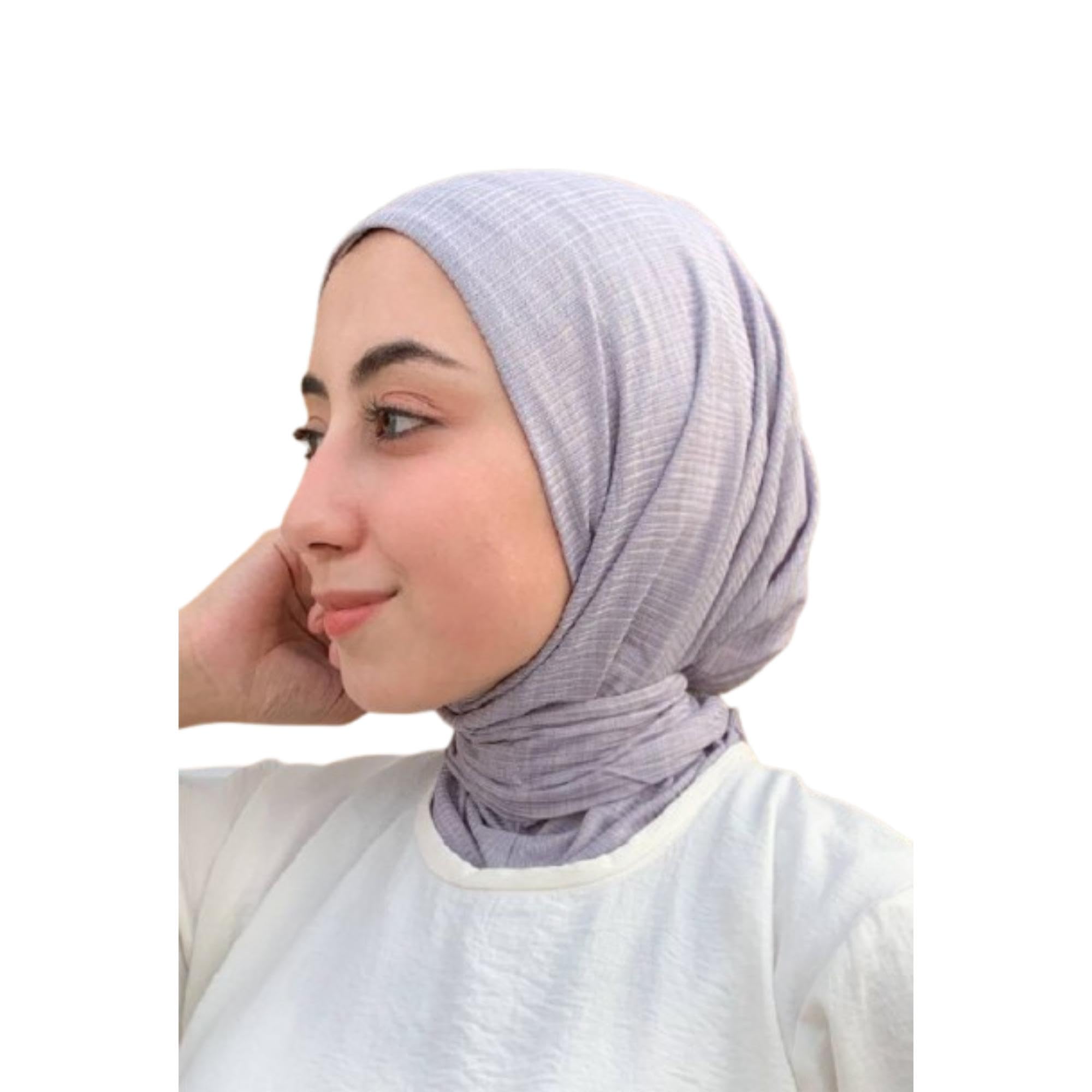 61sr-odu0tL "طباقية كويتي أنيق برباط وكباسين ضد الصدأ - حجاب خامة كويتي مضلع سادة، تصميم قطعة واحدة مريح وسهل اللبس، مناسب لجميع الفصول"