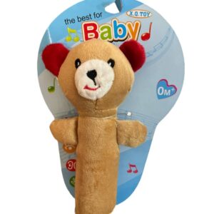 شخشيخة ناعمة بصوت للاطفال، الألومنيوم، بني