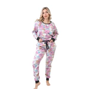 بيجامة شتوية مميزة مصنوعة من قماش الصوف القطبي ومطبوعة للنساء من زيكوتكس