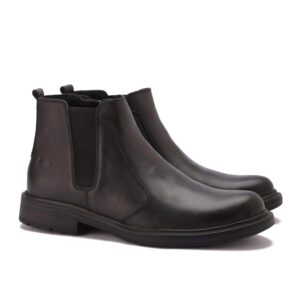 هاف بوت رجالي بسوسته مميز مصنوع من الجلد الطبيعي أنيق ونعل رابر مقاوم للإنزلاق