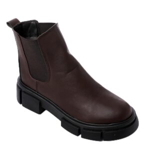 اكس او ستايل بوت طول الكاحل من الجلد للنساء، لون بني، 1209