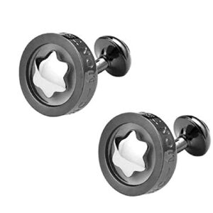 ازرار دائرية للقمصان الرجالي بلون اسود، ستانلس ستيل، للنساء