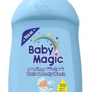 غسول الشعر والجسم لطيف على البشرة بيبي ماجيك، 450 مل، برائحة البابونج/اللافندر