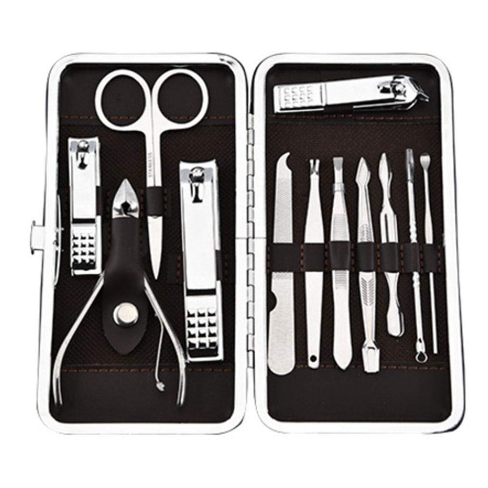 61wi9LEFSeL 12 قطع العناية بالأظافر الشخصية مانيكير و باديكير مجموعة السفر الاستمالة كيت الرجال / النساء، غير لامع