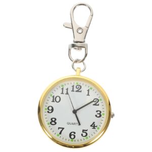 ساعة جيب من الميكاكوز عكسية رترو للرجال بمؤقت قابل للسحب كوارتز بمشبك وسلسلة مفاتيح للنساء سوار زاوية للممرضة ذهبي