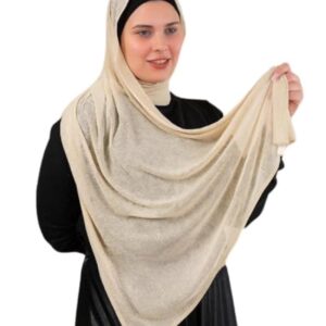 حجاب اسلامي فاخر على الطراز الكويتي للنساء، طرح قطن ليكرا كويتي، شال وشاح رأس حريمي، حجاب لف طرحه(180x75 سم)