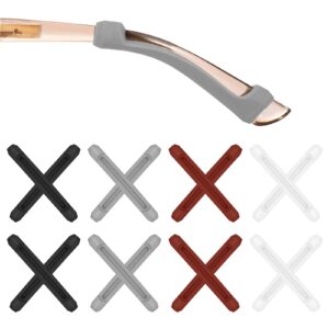 8 ازواج من خطافات قبضة الاذن من السيليكون، مثبتات النظارات المضادة للانزلاق، واقيات اذرع النظارات الناعمة لمختلف النظارات والنظارات الشمسية (8 ازواج)