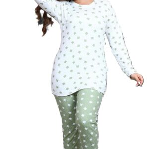 دفايه حريمي, بيجامة نسائية مطبعة بأوراق القيقب، نقاط البولكا، قطن، ملابس نوم مريحة