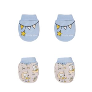 junior Unisex Baby Junior Baby Anti-Scratch Mittens, 3 Months Baby & Toddler Sleepers (pack of 2)