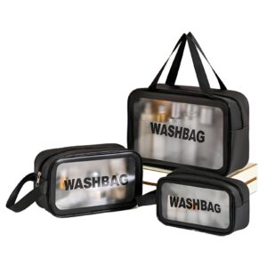 مستحضرات تجميل للسفر - شنطة مكياج أنيقة وعملية ومقاومة للماء للنساء، تتضمن ثلاثة منظمات ملونة للحفاظ على مجموعة مستلزمات التجميل الخاصة بك مرتبة أثناء السفر.