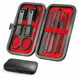 مجموعة مانيكير 10 في 1، مجموعة احترافية، مجموعة قصافة اظافر من فولاذ مقاوم للصدأ، مجموعة العناية بالأظافر للنساء والرجال، مجموعة العناية من اوكوم