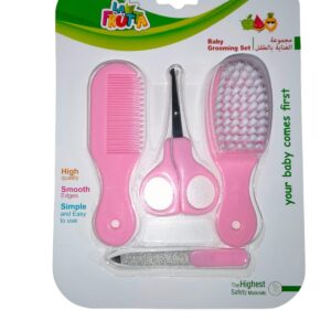 مجموعة عناية بالطفل تتضمن فرشاة شعر ومشط ومقص ومبرد من لا فروتا، متعدد الألوان