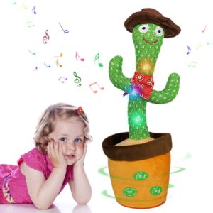 عروسة راقصة بتصميم صبار يكرر الكلام مع وظيفة التحكم في مستوى الصوت من ميهو، عروسة قطيفة خفيفة الوزن تكرر ما يقال، ألعاب كلمات تشجيعية للأطفال، هدايا وديكور منزلي