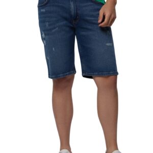 شورت جينز كاجوال للرجال من بريمودا، مع أجزاء مقطوعة في الجينز، PRMxx002662