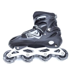 حذاء تزلج بصف عجلات واحد قابل للتعديل، أسود، 39/42EU