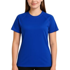 تيشيرت رياضي نسائي خامة ناعمة مرنة للتمارين والجيم واللياقة البدنية تصميم أنيق وخفيف مناسب للصيف للبنات والنساء من ميزا