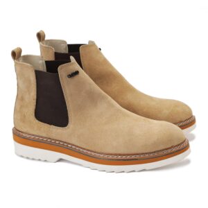 هاف بوت رجالي انيق مميز مصنوع من الشمواه ونعل رابر مقاوم للإنزلاق