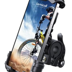 Lamicall Bike Phone Holder, Motorcycle Phone Mount - Motorcycle Handlebar Cell Phone Clamp, Scooter Phone Clip for iPhone 17 16 Pro Air, 15 14 Pro MAX, S23 S24 Ultra, 4.7-6.8" Smartphone
