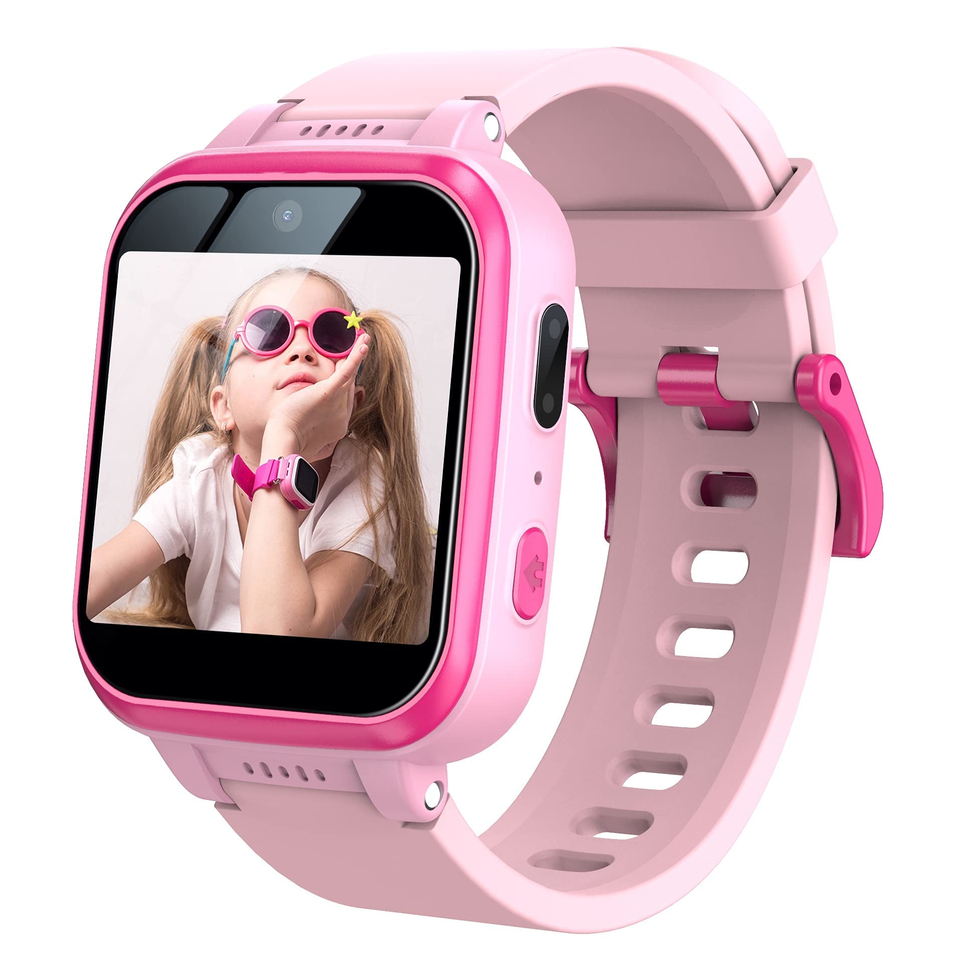711izwOc-9L DMG TECH Kids Smart Watch,Multifunction Rechargeable Touch Screen Toddler Watch with HD Photograph,Gaming and Music Player Educational Toys, Birthday Gifts for Girls Boys Ages 6-12(Pink)