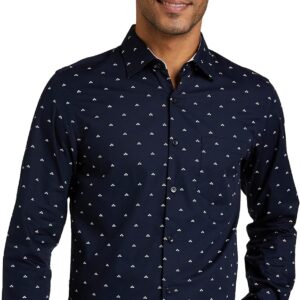 قميص رجالي رسمي من مطبوع مصمم بقصة ضيقة من دايفيرس