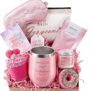 مجموعة هدايا سبا للنساء من ابوتو، مجموعة فاخرة من 8 قطع للحمام والاستحمام في صندوق هدايا جميل، هدية عيد ميلاد مثالية للنساء، هدايا تدليل فاخرة للام والزوجة والأخت واحتفال افضل صديق