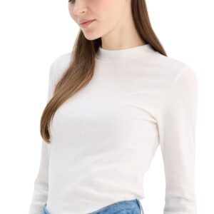 بلوزة سي ان اس طويلة محبوكة بأكمام طويلة ورقبة مرتفعة للنساء من ديفاكتو، (عبوة من قطعة واحدة)