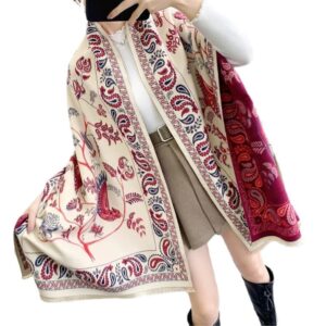 سكارف حريمي من شو داي، شال باشمينا ناعم ولف متعدد الاستخدامات، شال بطانية، سكارف حريمي كبير، شال لف للارتداء في المساء بتصميم بطانية، رداء بونشو مفتوح من الأمام