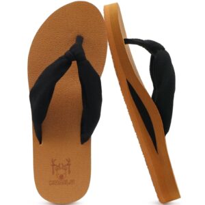 شبشب فليب فلوب للنساء بدعم قوس القدم مناسب لبساط اليوغا ومريح للصيف والمشي على الشاطئ، صندل خفيف مبطن وبأربطة سهل الارتداء للاستخدام الداخلي والخارجي