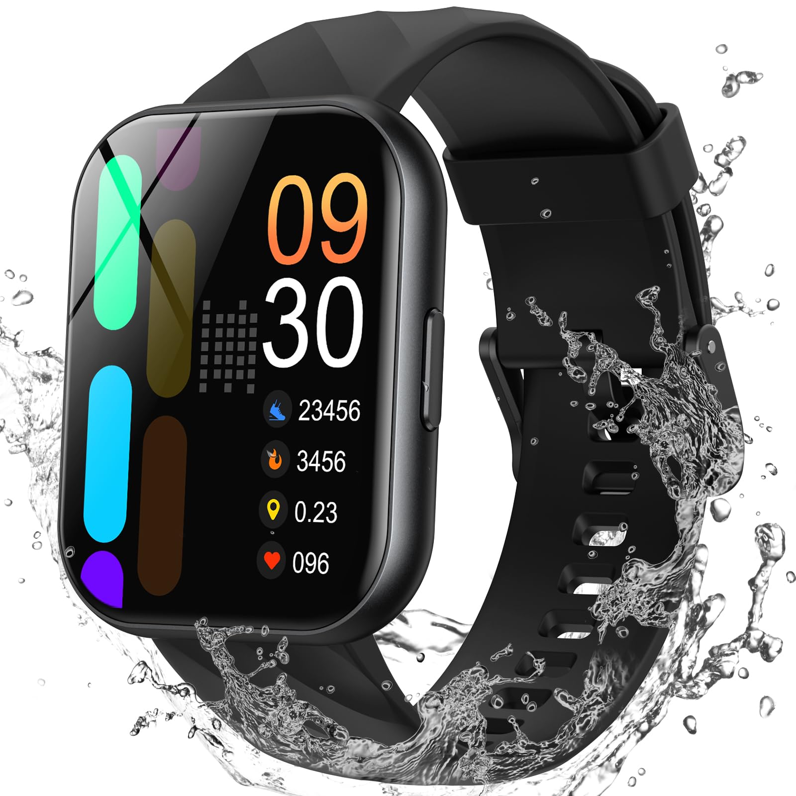7174RHcQ-gL Parsonver Smart Watch, 5ATM Waterproof Fitness Tracker for Swimming with 100+ Sports Modes, Step Counter for Walking, 1.8" HD Touch Screen Smartwatch Fitness Watch for Android iOS,Black