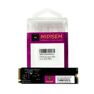 Midisem 2TB PCIe 3.0 NVMe M.2 SSD | Up to 3500/3000MB/s Read/Write | DRAM Cache for Speed & Efficiency | 3D TLC NAND | Compatible with Desktops & Laptops | 5-Year Warranty Included