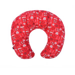 وسادة جونيور للأطفال من الجنسين، بطبعة لون أحمر، لعمر 3 شهور، قطن