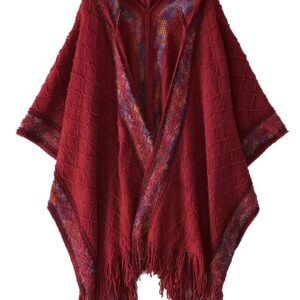 شال محبوك للنساء من جيه فادج، وشاح شتوي كبير الحجم، سترة بونشو دافئة، شراشيب مفتوحة من الامام، بطانية دافئة قابلة للارتداء، كارديجان طويل، معاطف، هدايا عيد ميلاد للسيدات