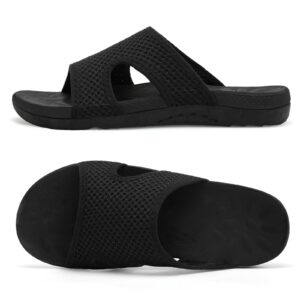 ال ران صندل سلايدز للنساء جيد التهوية وسهل الارتداء، شبشب لالتهاب اللفافة الاخمصية، صنادل دعم قوس القدم للسيدات، سجادة يوغا سميكة شبشب شبشب شبشب للاستخدام الداخلي والخارجي