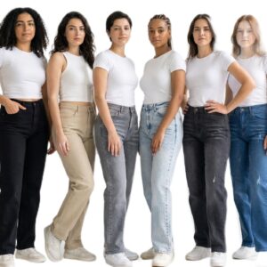 بنطلون حريمي وايد ليج MK – جينز وجباردين – مقاسات متعددة – ألوان متنوعة – ستايل عملي