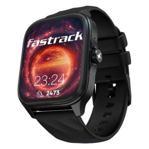 Fastrack New Astor FS1 Pro Smart Watch, Large Super AMOLED Display (5 cm), AOD, AI Voice Assistance, Functional Crown, SingleSync BT Call, Over 100 Sports Modes and Dials