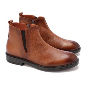 هاف بوت من الجلد الطبيعي للرجال لون هافان مقاس 42 - K80 ايطاليانو