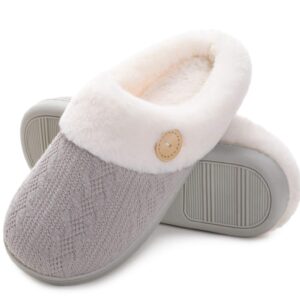 شبشب للنساء من توبيتي، شبشب منزلي مريح من رغوة الذاكرة لغرفة النوم، شبشب شتوي دافئ سهل الارتداء، حذاء خفيف مبطن بالفرو الصناعي للأماكن الداخلية والخارجية