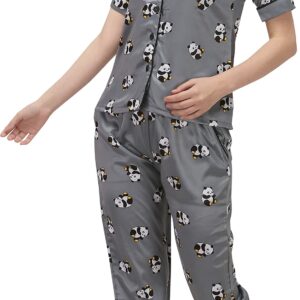 LookMark Women's Satin Night Suit Set Night Dress