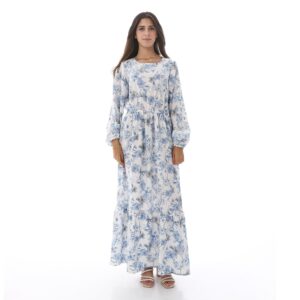 فستان كاجوال من الحرير الناعم بتصميم أنيق النجم الشرقي مقاس XXL أبيض