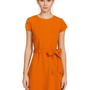 فستان كاجوال بقصة ضيقة من الاعلى وواسعة من الاسفل بطول الركبة من البوليستر، للنساء من ستايل فيل ان