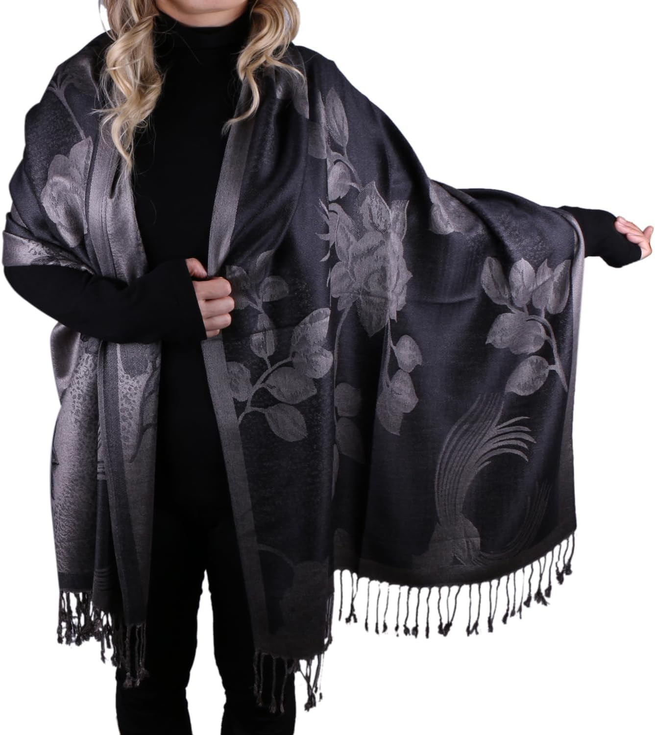 71DifpcKQNL شال للنساء، وشاح من حرير الكشمير، بونشو ناعم، شال باشمينا ناعم من الحرير قابل للاستخدام على الوجهين مع شراشيب من اوشيما