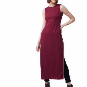 بلوزة ماكسي طويلة من القطن من ميس اوليف للنساء