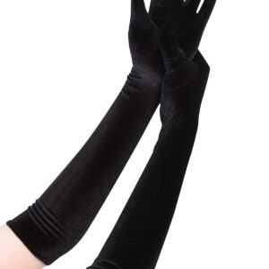 قفازات مخملية طويلة للنساء لحفلات العشرينيات وعشاء الأوبرا والزفاف، قفازات بطول 50.8 سم قابلة للتمدد للنساء من هيني بوه