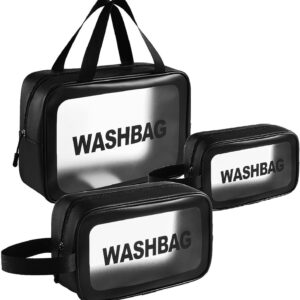 مجموعة أمتعة رحلات 3 قطعة وعربة بروفيسيونال للسفر بجلد مضاد للماء - تصميم متين وأنيق - مصنوعة لتنظيم مستلزمات السفر والعناية الشخصية - يناسب الرجال، متعدد الألوان