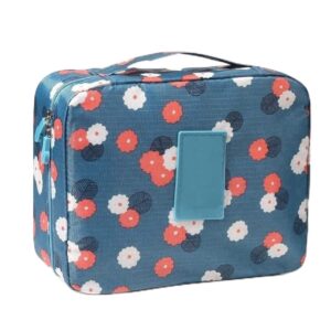 حقيبة لتنظيم المكياج وأدوات العناية الشخصية للسيدات والفتيات مثالية للسفر ومقاوم للماء لحماية مستلزمات التجميل والاحتياجات اليومية. محمولة متعددة الاستخدامات ورود متعدد الألوان