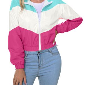 جاكيت رياضي خفيف الوزن للنساء من لاوارا، جاكيت رياضي بسحاب متعدد الالوان، معطف كاجوال باكمام طويلة للركض