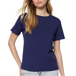 تيشرت أساسي قطن 100% طراز TWOSS23TS00000، منسوج برقبة دائرية للنساء من ترنديول، 1 قطعة