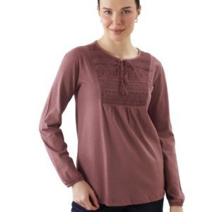 بلوزة مطرزة برقبة برباط للنساء من ال سي وايكيكي