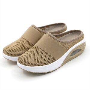 احذية لتقويم العظام للنساء لمرضى السكري حذاء مشي مبطن بالهواء سهل الارتداء افضل بيج 10.5
