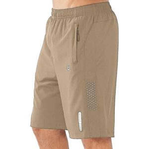 شورت رياضي مقاوم للتعرق بخامة خفيفة مزود بسوستة وجيوب متعددة للتمرين والجري للشباب والرجال من ميزا
